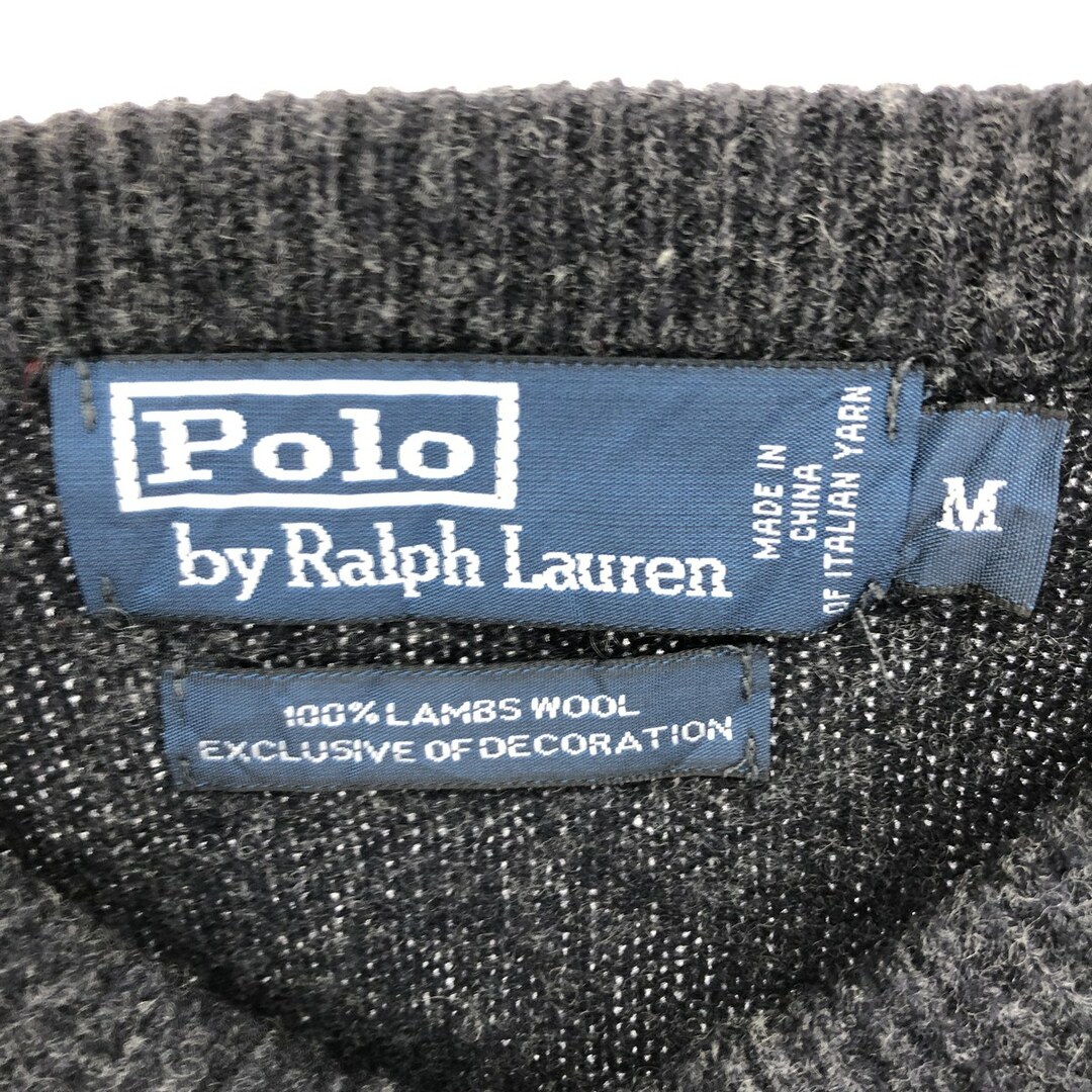 Ralph Lauren(ラルフローレン)の古着 ラルフローレン Ralph Lauren POLO by Ralph Lauren EXCLUSIYE OF DECORATION ウールニットセーター レディースM /eaa365899 レディースのトップス(ニット/セーター)の商品写真