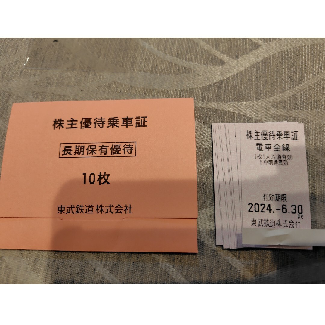 東武鉄道 株主優待乗車証 切符タイプ10枚セット(2024.6.30まで)-