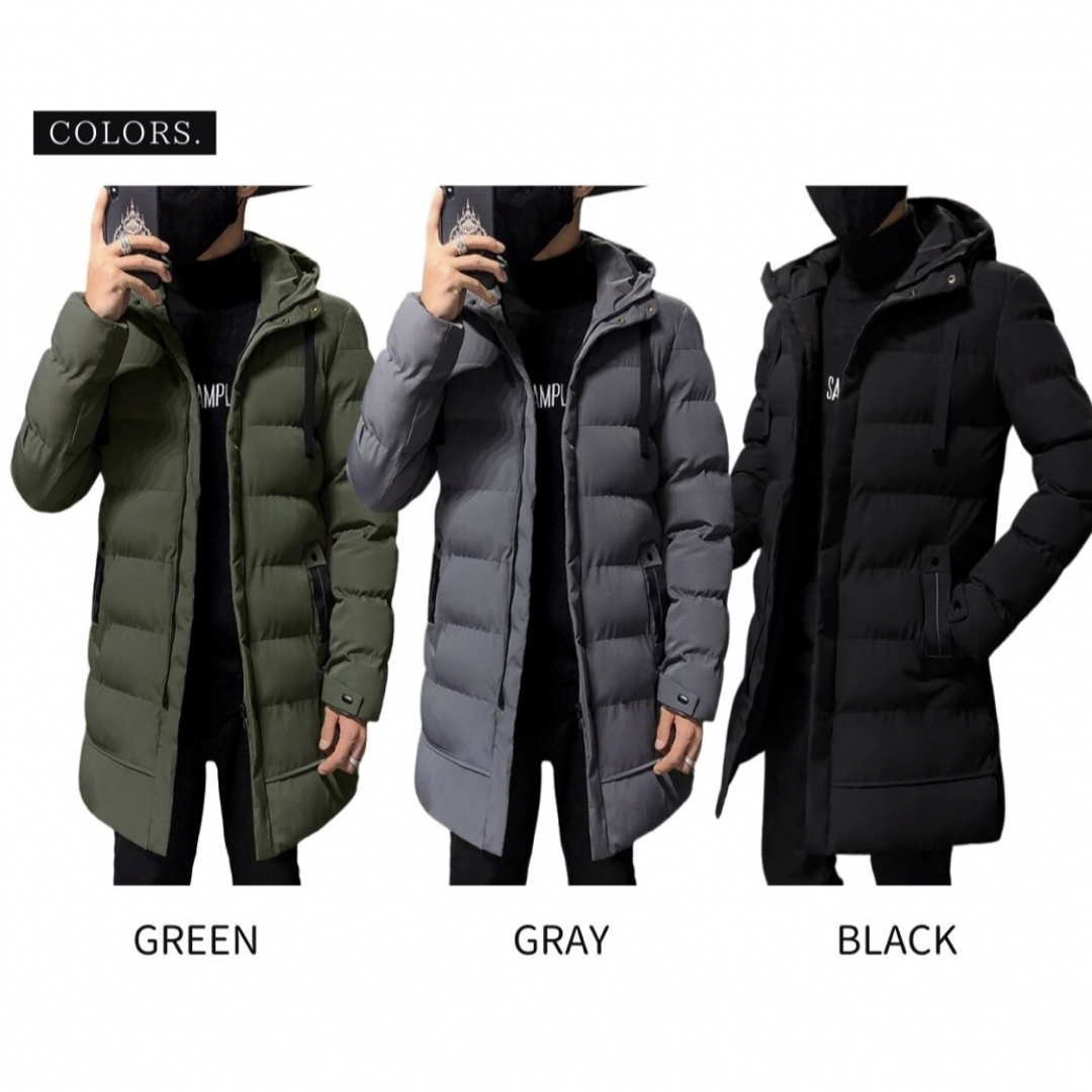 ダウン 万能 スタイリッシュ ロングダウン 防寒 メンズ フード付き 全3カラー メンズのジャケット/アウター(ダウンジャケット)の商品写真