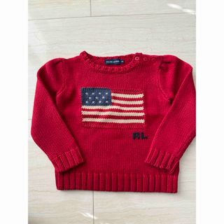 ラルフローレン(Ralph Lauren)のラルローレン☆赤の星条旗ニット　女の子・100cm(ニット)