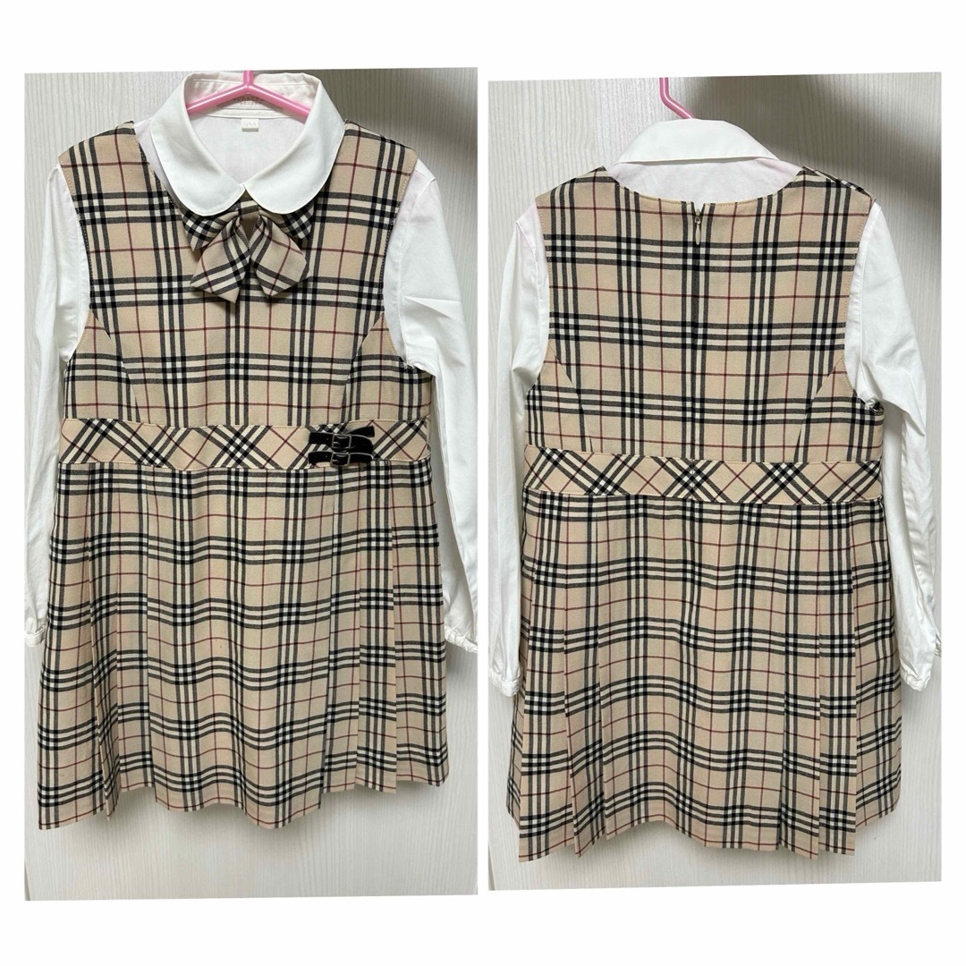 BURBERRY(バーバリー)の入学式　卒園式　Burberry フォーマルワンピース　ボレロ　三点セット⭐︎ キッズ/ベビー/マタニティのキッズ服女の子用(90cm~)(ドレス/フォーマル)の商品写真