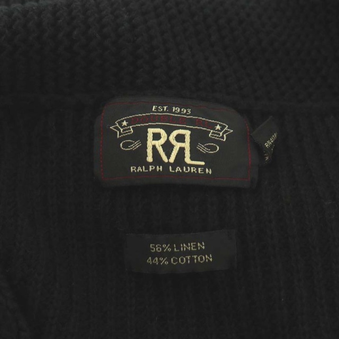 RRL(ダブルアールエル)のダブルアールエル RRL カーディガン ショールカラー リネン混 麻混 M 黒 メンズのトップス(カーディガン)の商品写真