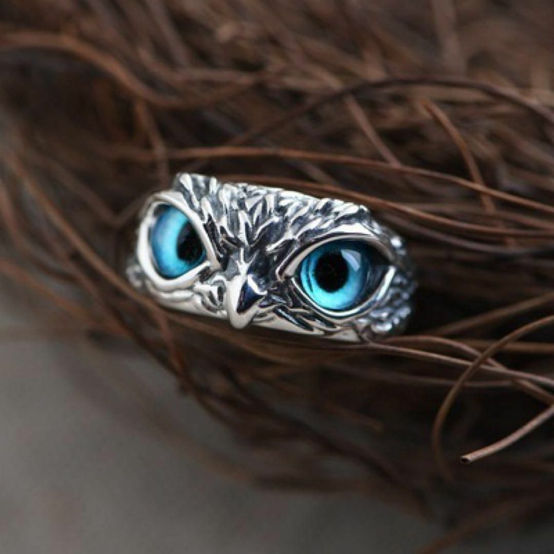 リング　指輪　フクロウ　梟　調節可能　オシャレ メンズのアクセサリー(リング(指輪))の商品写真