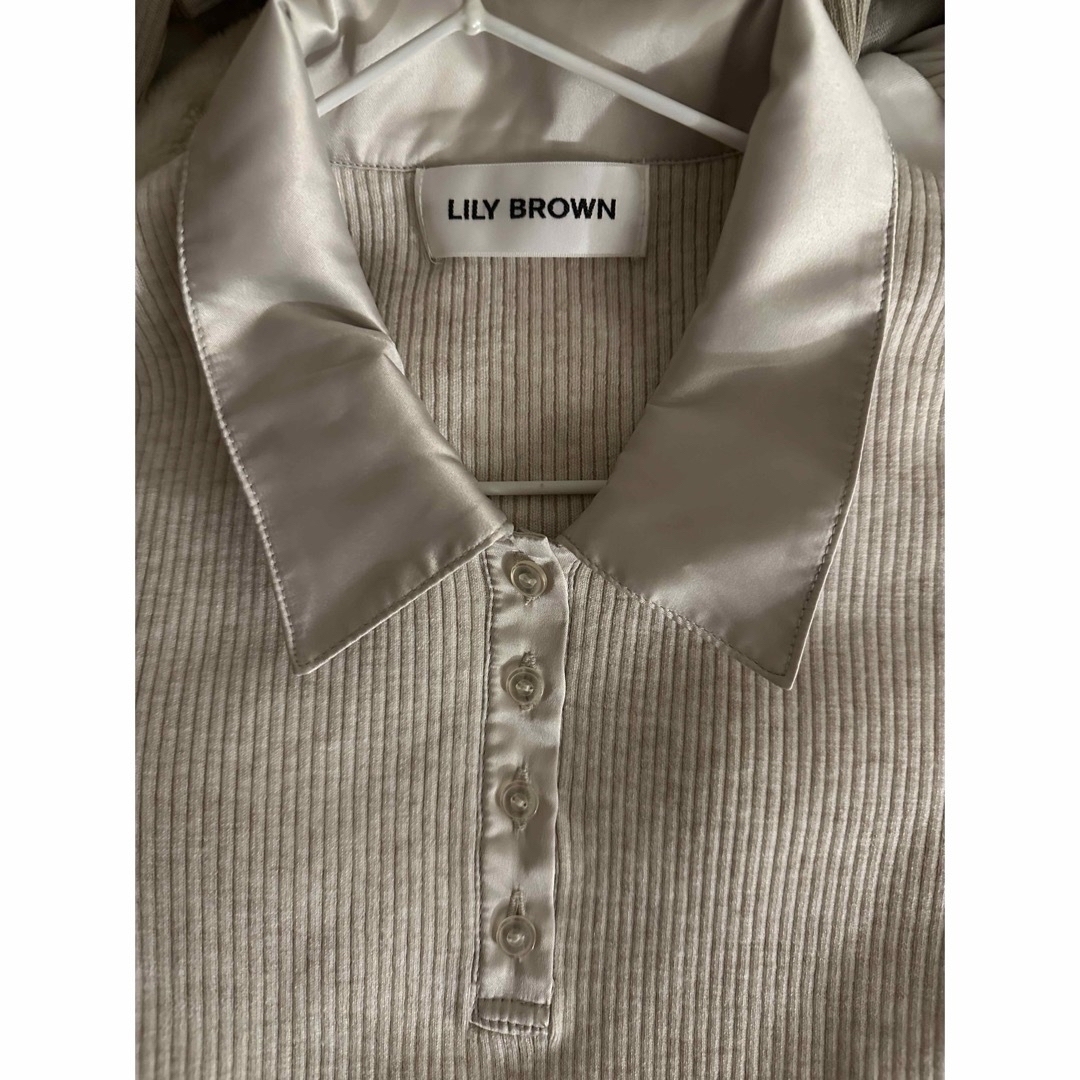 Lily Brown(リリーブラウン)のLILY BROWN サテンカラーニットトップス レディースのトップス(ニット/セーター)の商品写真