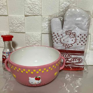 ハローキティ(ハローキティ)のSanrio Helloキティサラダボール醤油入れ鍋つかみ(食器)