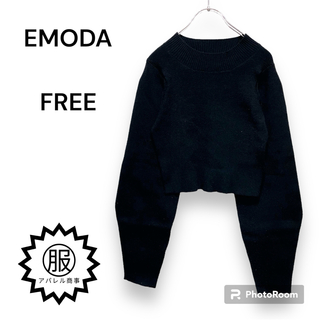エモダ(EMODA)のEMODA　オープンスキンニット　フリーサイズ　ブラック　黒　長袖　トップス(ニット/セーター)
