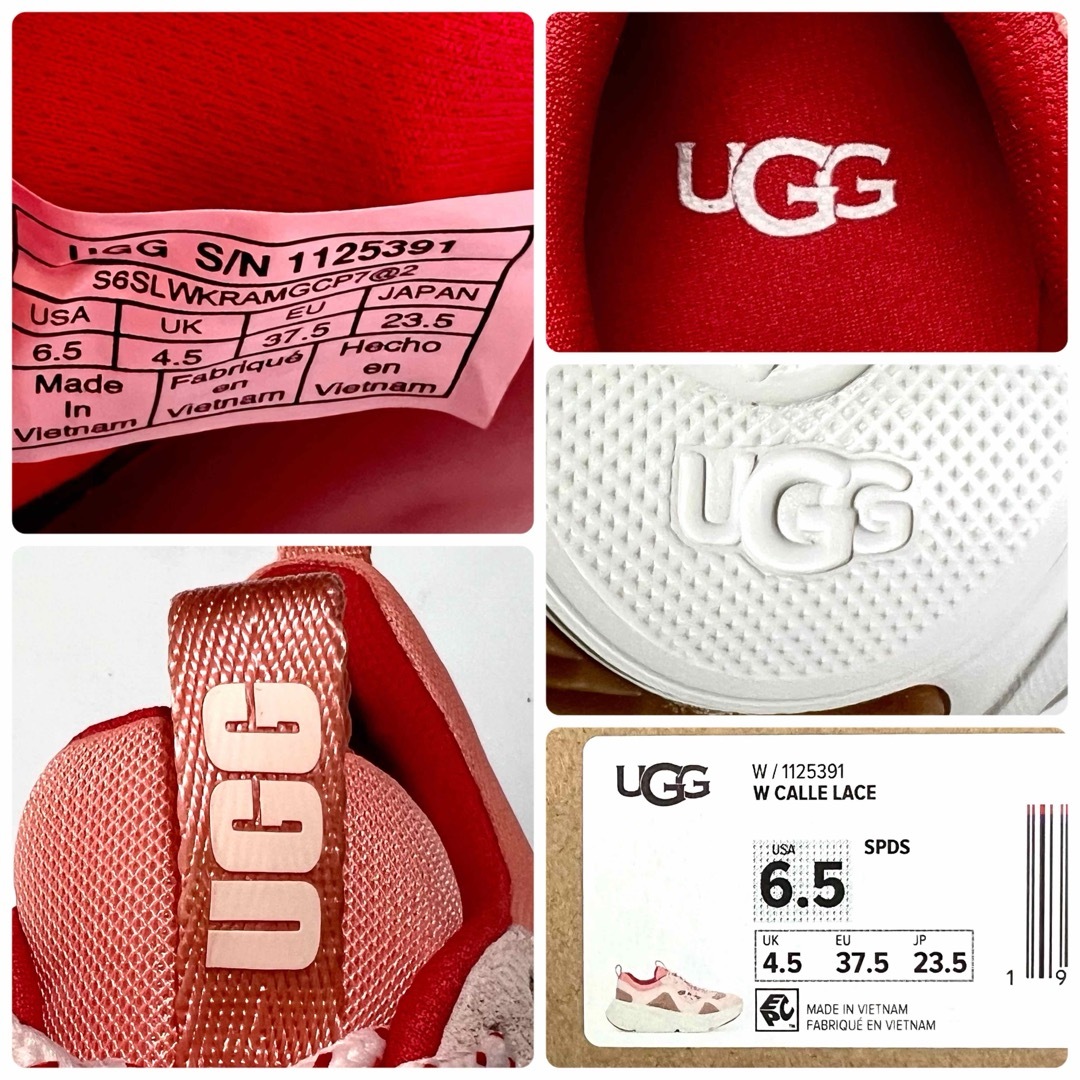 UGG(アグ)の【新品未使用】UGG CALLE LACE カレレース スニーカーピンク23.5 レディースの靴/シューズ(スニーカー)の商品写真