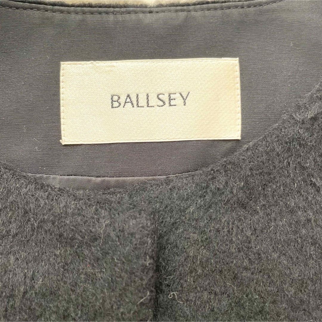 Ballsey(ボールジィ)の【美品】ボールジー　ノーカラードッキングアルパカコート　トゥモローランド レディースのジャケット/アウター(ロングコート)の商品写真