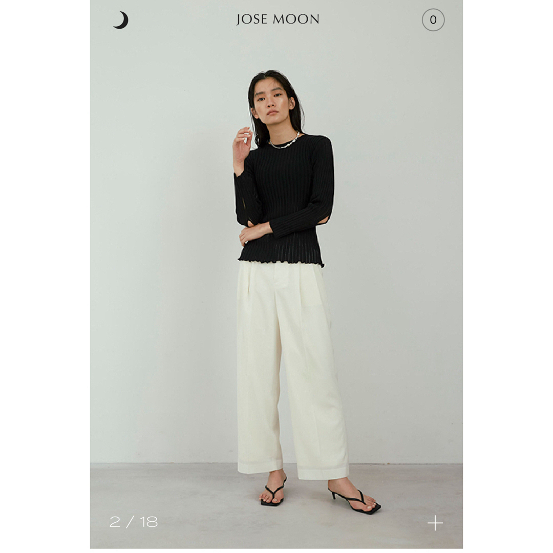 josemoon  BASIC SLACKS ホワイト　 レディースのパンツ(カジュアルパンツ)の商品写真