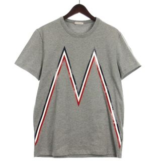 モンクレール(MONCLER)のモンクレール タグ付き Mロゴ Tシャツ 半袖 プリント グレー M ■ECS(Tシャツ/カットソー(半袖/袖なし))