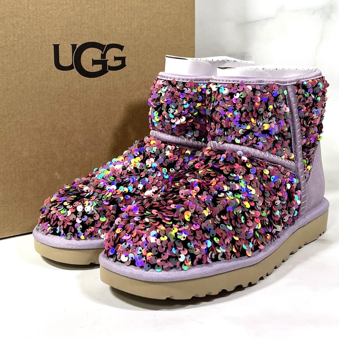 美品】 UGG アグ クラシックミニ ムートンブーツ ステラシークイン24cm ...