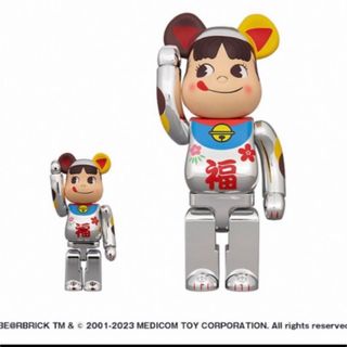 メディコムトイ(MEDICOM TOY)のBE@RBRICK 招き猫 ペコちゃん 福 銀メッキ  100％ & 400％(その他)