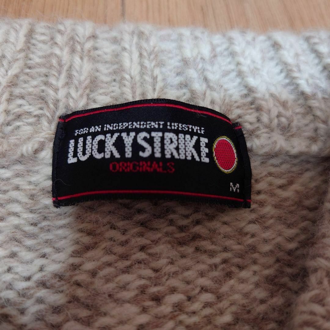 LUCKY STRIKE ヘンリーネックニットセーター　古着　ラッキーストライク メンズのトップス(ニット/セーター)の商品写真