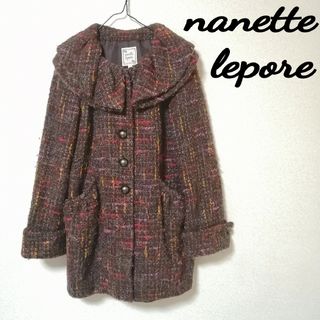 ナネットレポー(Nanette Lepore)の【定価60000円程】ナネットレポー　ツイード　フリル　フェミニン　コート(ロングコート)