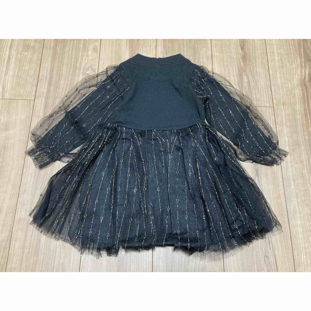 セール＊ワンピース 女の子  チュールスカート メッシュスカート 長袖 膝丈 キッズ/ベビー/マタニティのキッズ服女の子用(90cm~)(ワンピース)の商品写真