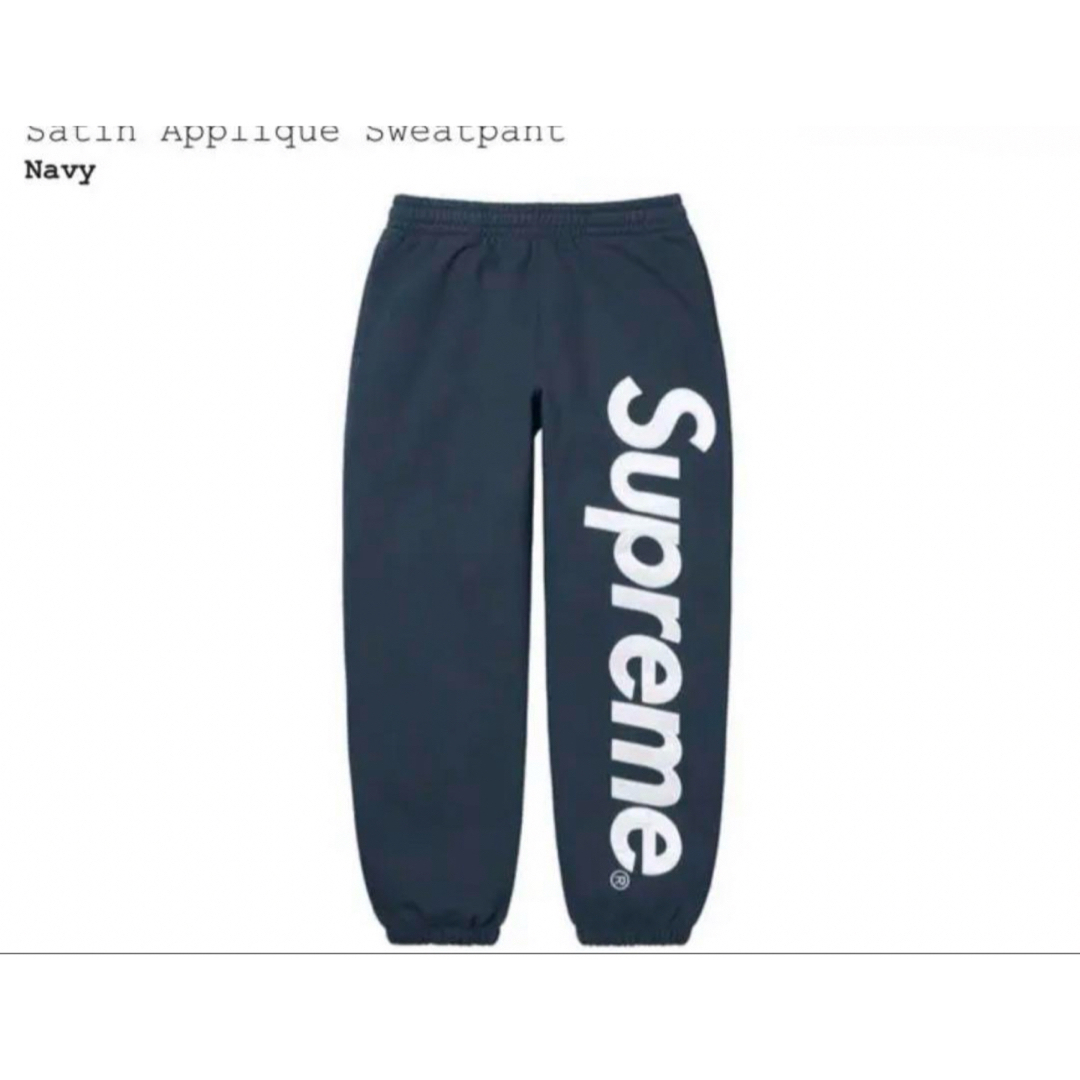 スウェットSupreme Satin Applique Sweatpant "Navy"