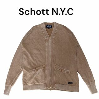 ショット(schott)のSchott NYC フェード加工　カーディガン　ショット　麻(カーディガン)