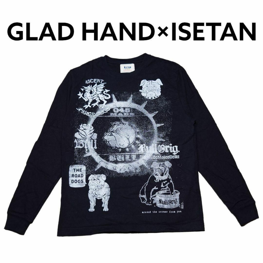 約44cm袖丈GLADHAND×ISETAN　総柄ビッグプリント　ロンT　グラッドハンド