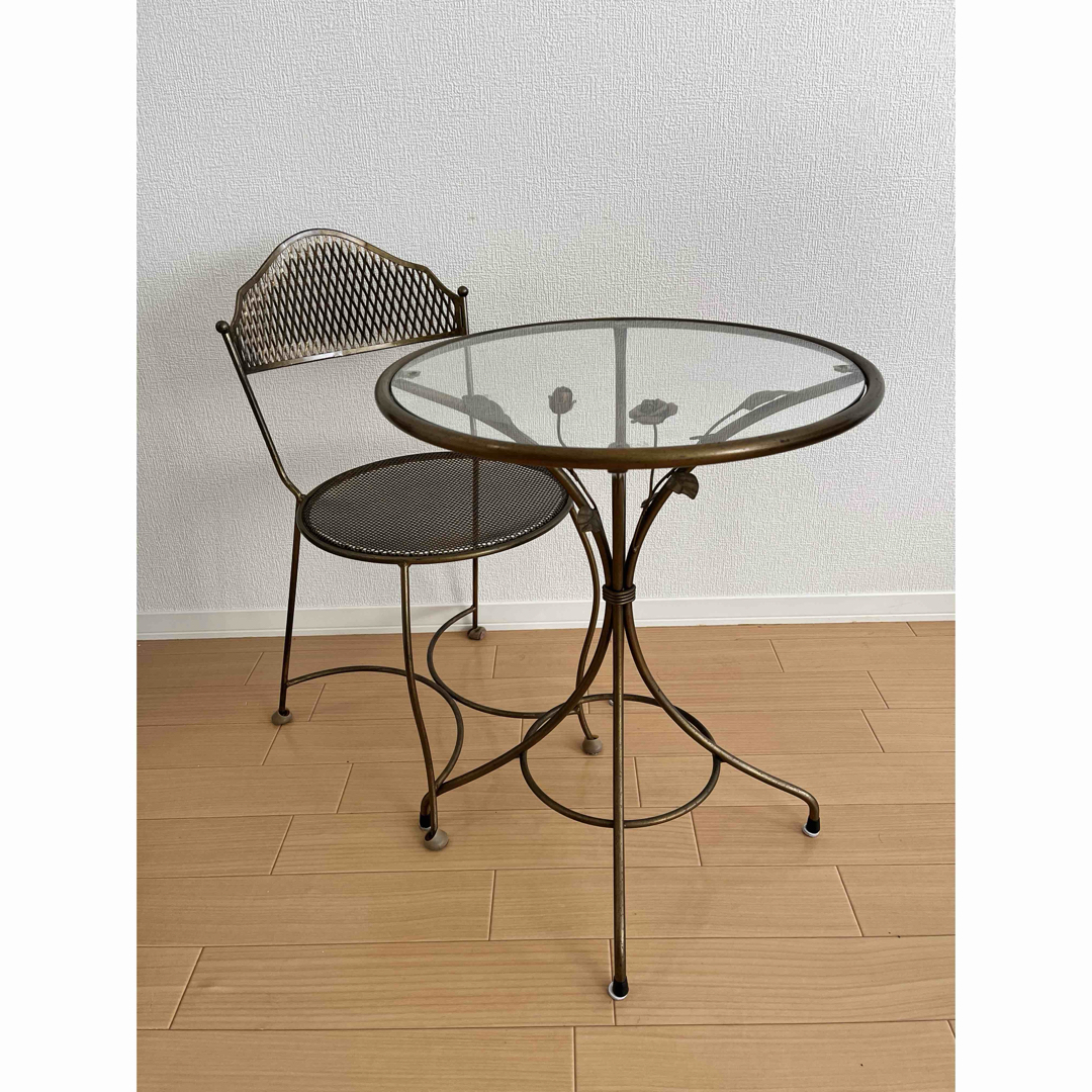 机/テーブルコーヒーテーブルと椅子のセット(アンティーク美品)