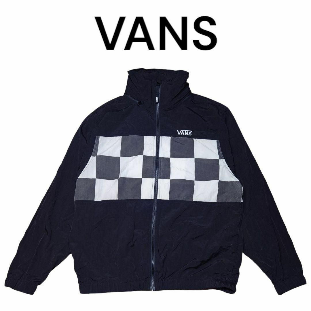 約49cm袖丈VANS　チェッカービッグプリント　ナイロンジャケット　バンズ　ヴァンズパーカー