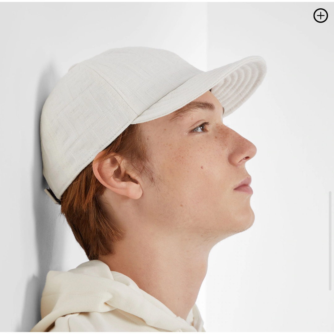 FENDI - フェンディ ホワイトFFコットン ベースボールキャップの FENDI - フェンディ ホワイトFFコットン ベースボールキャップの