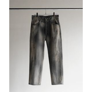 ワンエルディーケーセレクト(1LDK SELECT)のAncellm AGING BLACK DENIM STRAIGHT PANTS(デニム/ジーンズ)