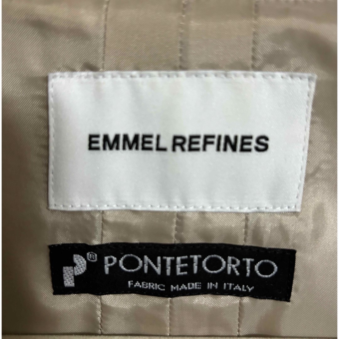 EMMEL REFINES(エメルリファインズ)のエメルリファインズ　ロングコート ウール　ホワイト　ナチュラル レディースのジャケット/アウター(ロングコート)の商品写真