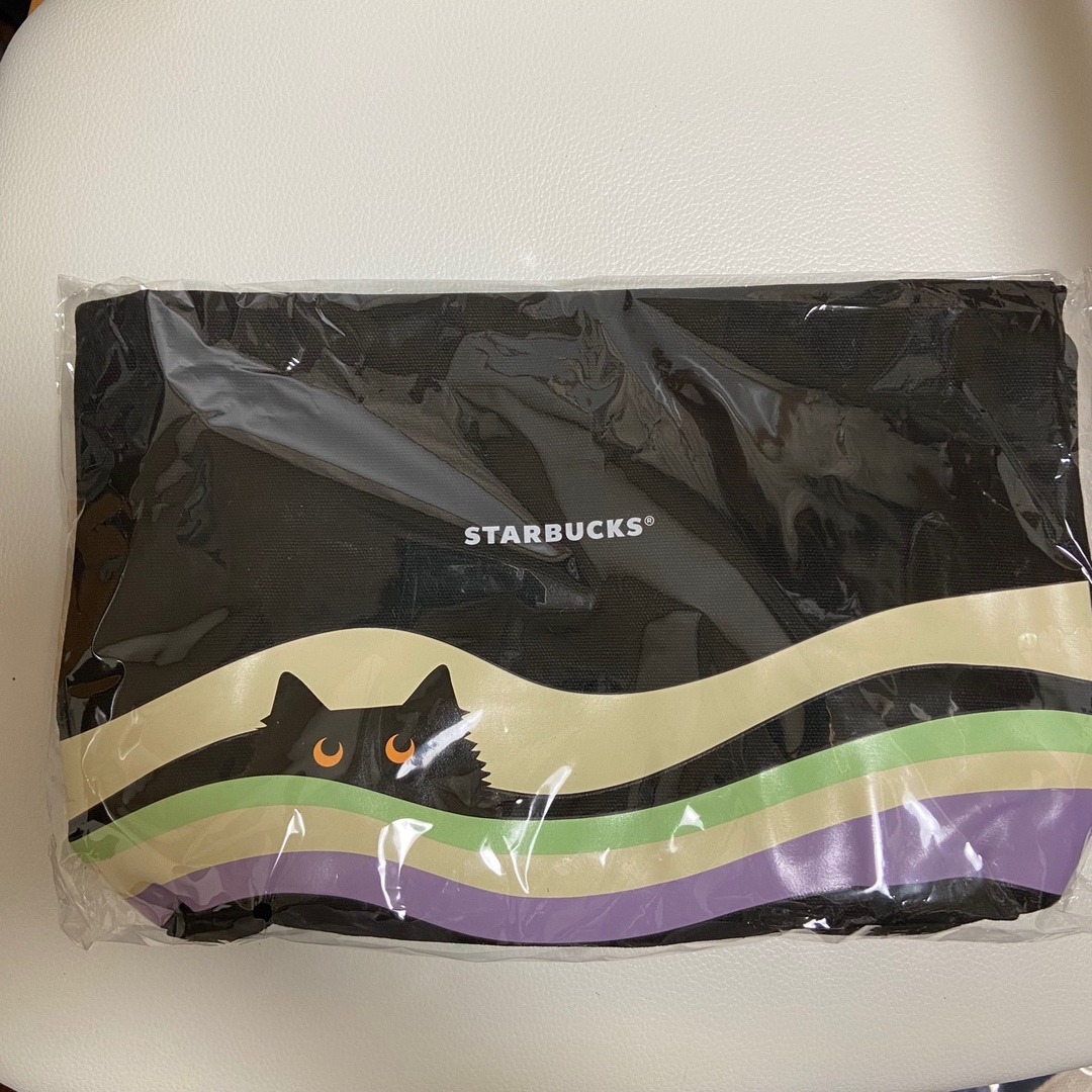 Starbucks(スターバックス)のスタバ　スターバックス　トート　バッグ　ねこ　黒猫　タンブラー　カップ　カバン レディースのバッグ(トートバッグ)の商品写真