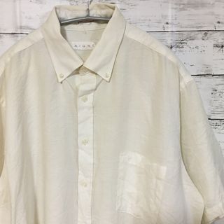 アートヴィンテージ(ART VINTAGE)の【USA製】AIGNER 半袖シャツ XL相当 白 オーバーサイズ(シャツ)