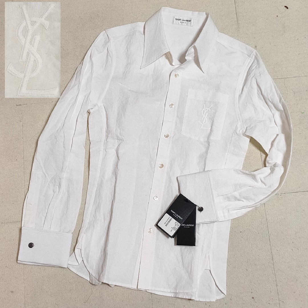 タグ付き Yves Saint Laurent 長袖シャツ 細身 刺繍のサムネイル