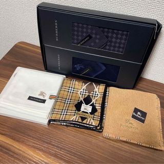 バーバリー(BURBERRY)の【未使用・送料無料】メンズ BURBERRY バーバリー ハンカチ5枚セット(ハンカチ/ポケットチーフ)