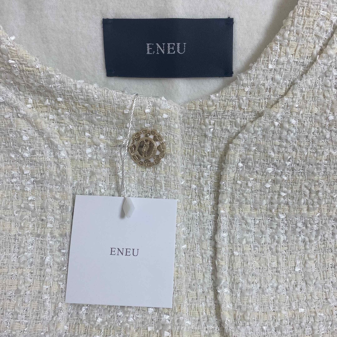 ENEU(エヌー) ツイードロングジレ レディースのトップス(ベスト/ジレ)の商品写真