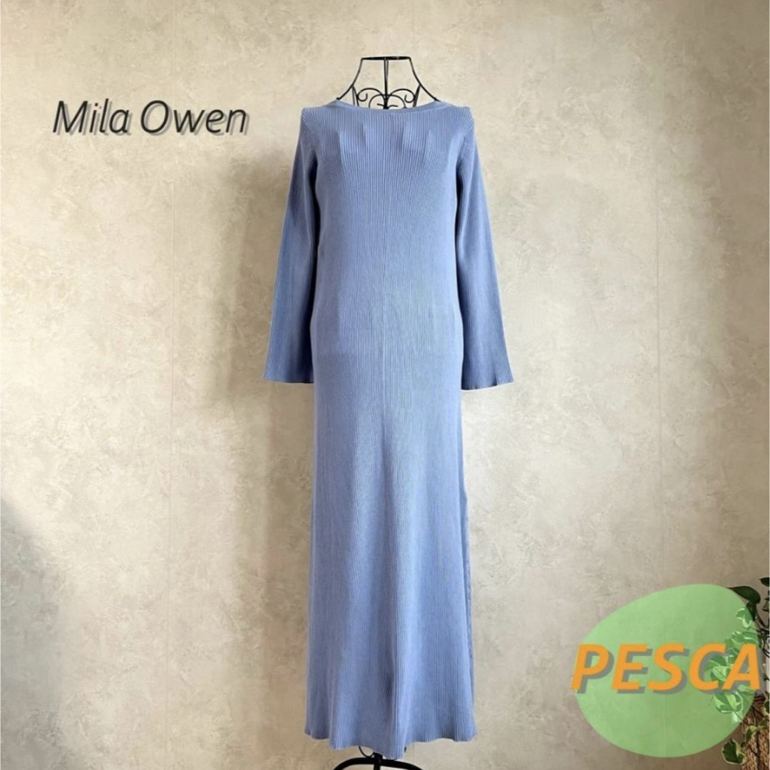 Mila Owen(ミラオーウェン)の【美品】ミラオーウェン　ロングニットワンピース レディースのワンピース(ロングワンピース/マキシワンピース)の商品写真