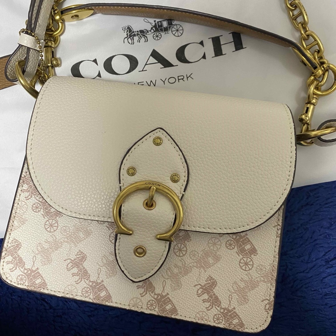 ショルダーバッグCOACH コーチ  ビート ショルダーバッグ 18 ホース  白