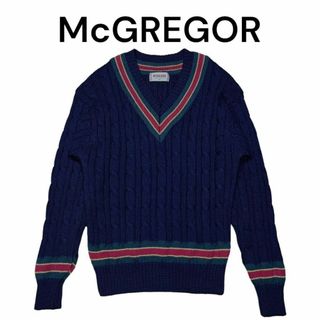 マックレガー(McGREGOR)のMcGREGOR　チルデンケーブルニットセーター　マックレガー　古着　マクレガー(ニット/セーター)