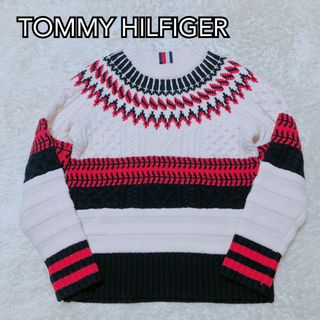 トミーヒルフィガー(TOMMY HILFIGER)の189★美品★トミーヒルフィガー　ウールセーター　ニット　ノルディック　メンズM(ニット/セーター)