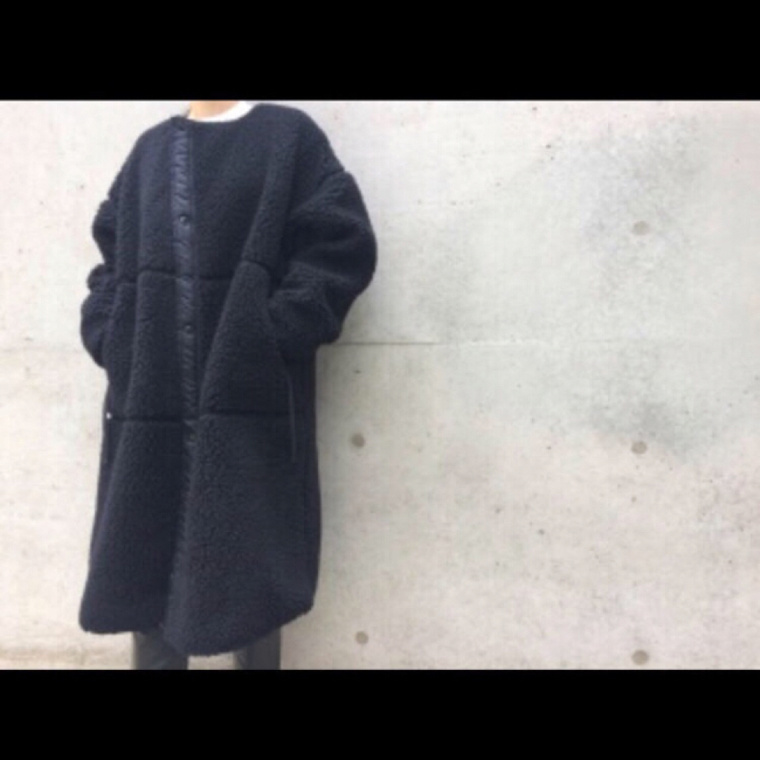 HYKE faux coat ボアコート ハイク ロング ファー ブラック 黒