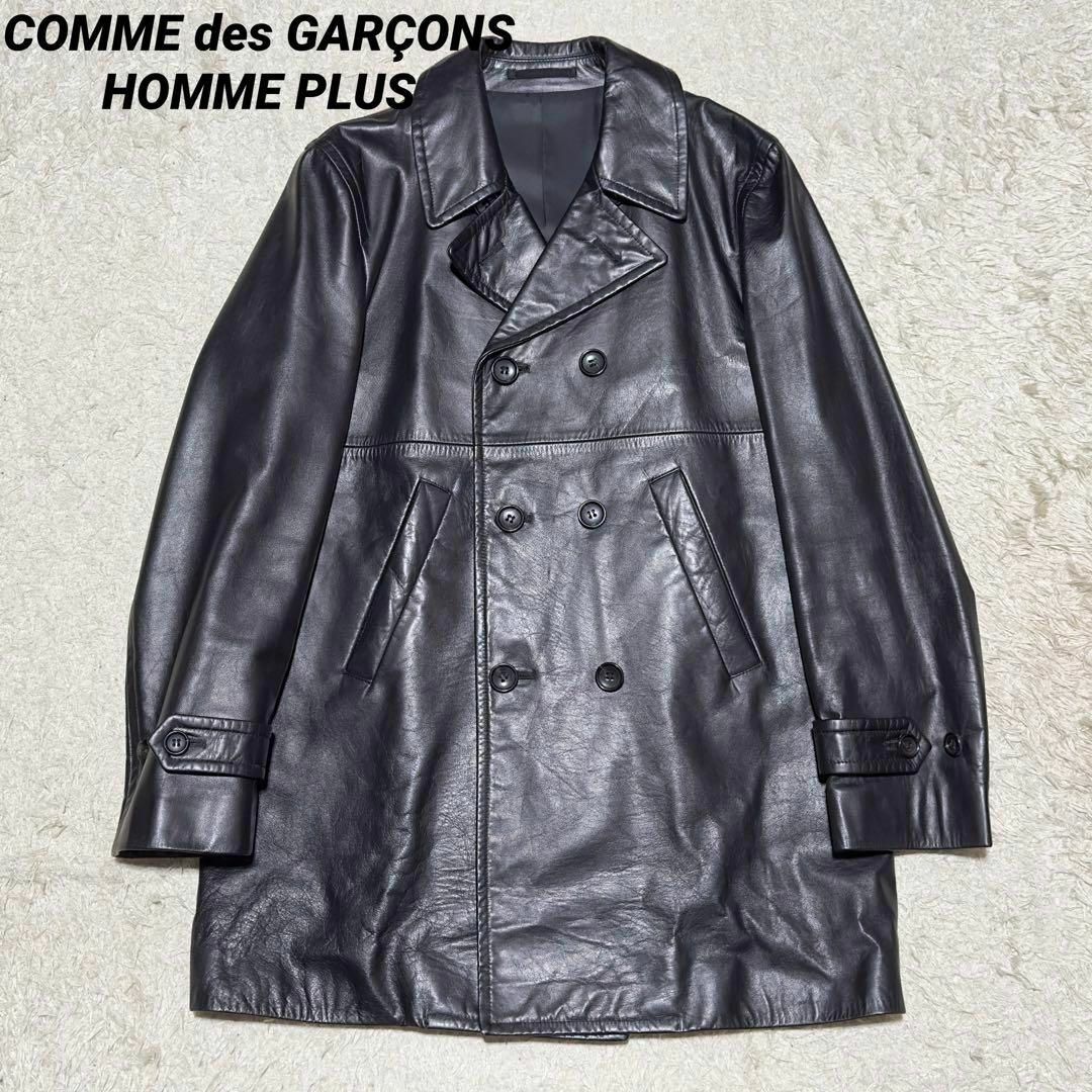 COMME des GARCONS HOMME PLUS(コムデギャルソンオムプリュス)のコムデギャルソンオムプリュス AD2001 サイケ期 オールレザー Pコート メンズのジャケット/アウター(レザージャケット)の商品写真