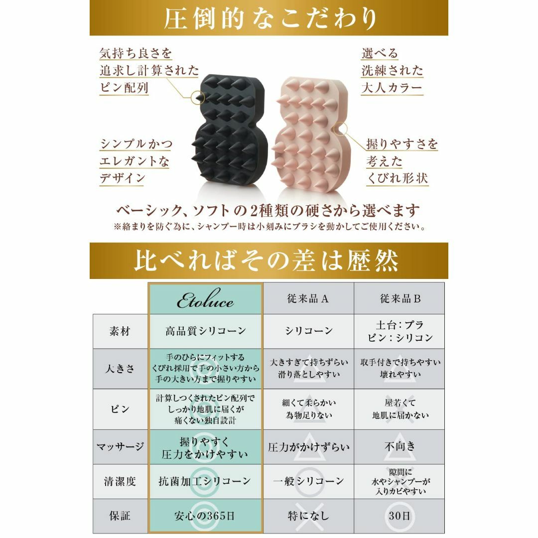 【サイズ:硬さベーシック_色:Black】【ヘアサロンオーナー監修】Etoluc コスメ/美容のリラクゼーション(その他)の商品写真