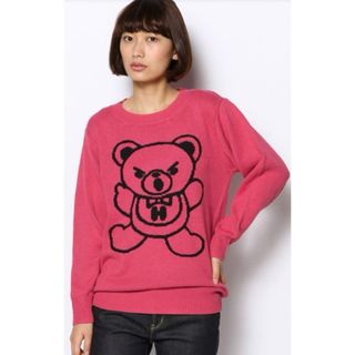 ヒステリックグラマー(HYSTERIC GLAMOUR)のHYS BEAR編込 プルオーバー ベア ニット セーター コットン bear(ニット/セーター)