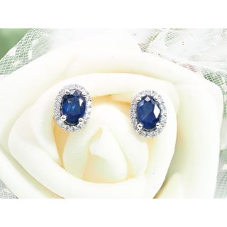 天然 サファイア ダイヤモンド ネックレス 取り巻き 一点限定！ 18K(ピアス)