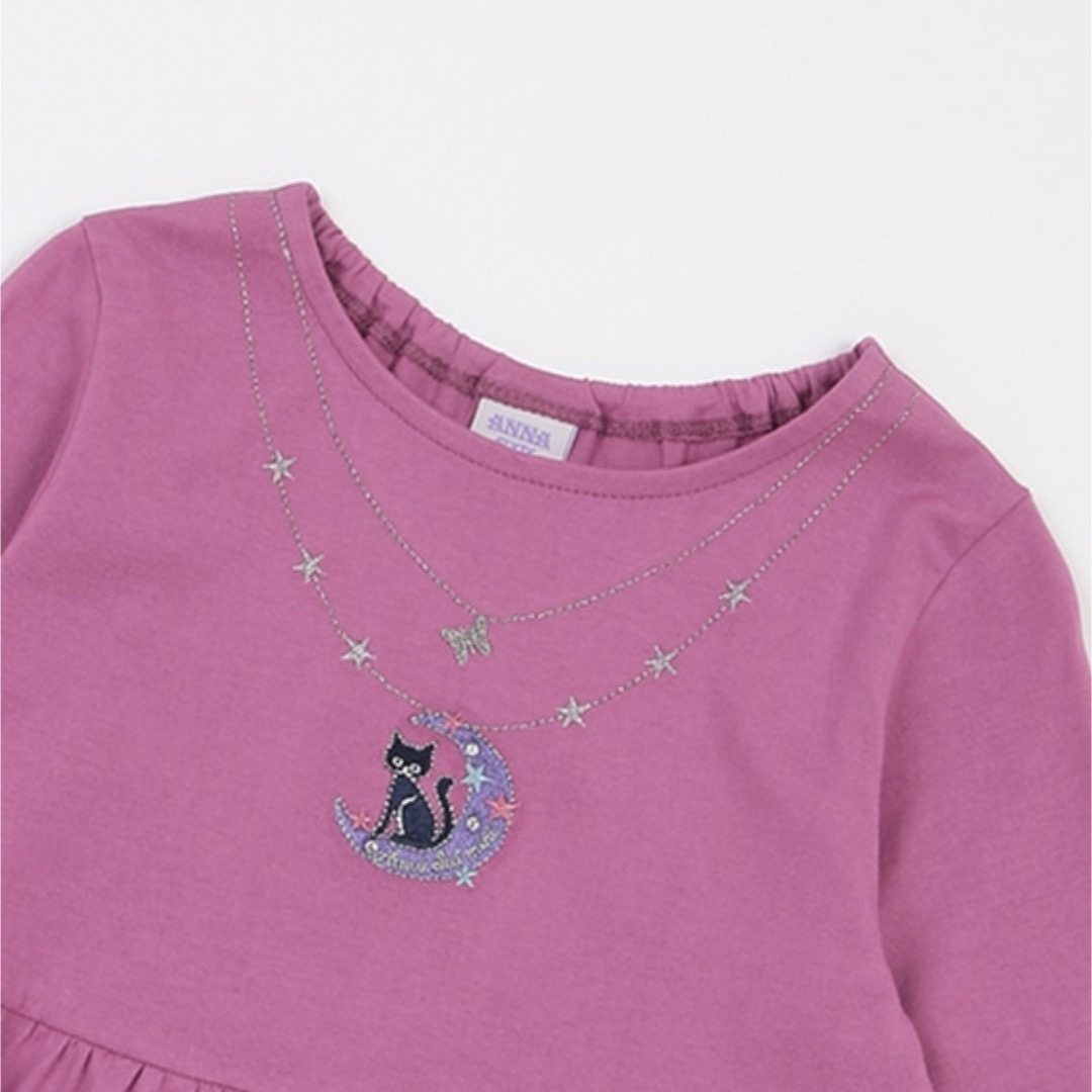 ANNA SUI mini(アナスイミニ)のアナスイミニ　ネックレス刺しゅうティアード長袖Ｔシャツ キッズ/ベビー/マタニティのキッズ服女の子用(90cm~)(Tシャツ/カットソー)の商品写真