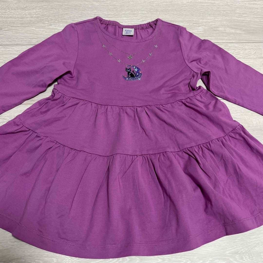 ANNA SUI mini(アナスイミニ)のアナスイミニ　ネックレス刺しゅうティアード長袖Ｔシャツ キッズ/ベビー/マタニティのキッズ服女の子用(90cm~)(Tシャツ/カットソー)の商品写真