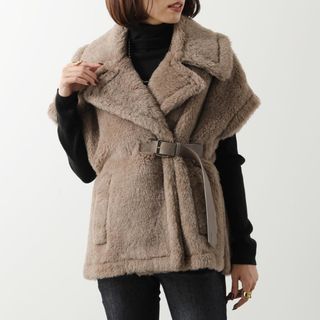 マックスマーラ(Max Mara)のMaxMara テディベア ケープ Abavo 新品 カシャメディオ(ポンチョ)