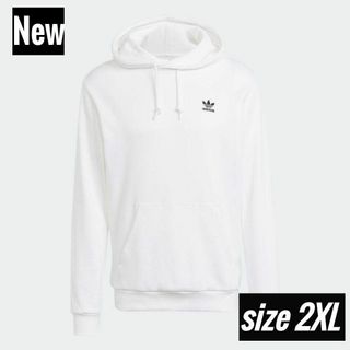 アディダス(adidas)の新品 2XL adidas originals パーカー 白 ワンポイントロゴ(パーカー)