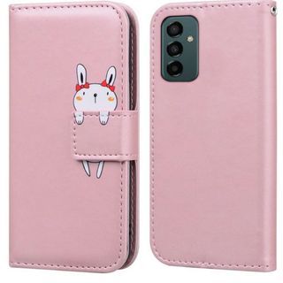 【✨1点限り✨】Galaxy M23 5G 手帳ケース ウサギ柄 ピンク(モバイルケース/カバー)