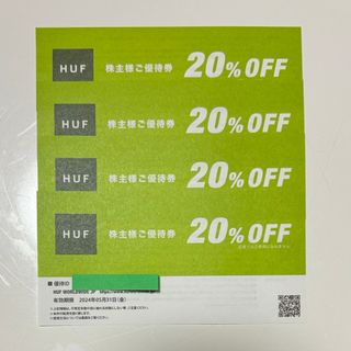 ハフ(HUF)のHUF 優待券　4枚(ショッピング)