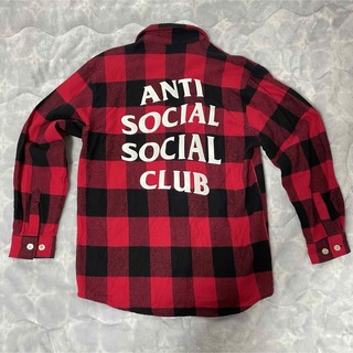アンチソーシャルソーシャルクラブ(ANTI SOCIAL SOCIAL CLUB)のAntiSocialSocialClub アンチソーシャル ネルシャツ 赤黒 S(シャツ)