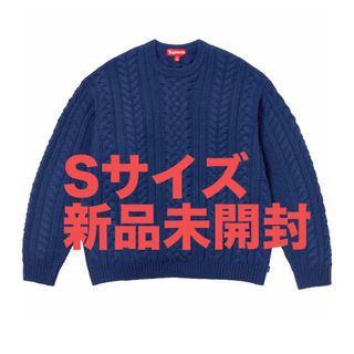 シュプリーム(Supreme)のsupreme applique cable knit sweater S 青(ニット/セーター)