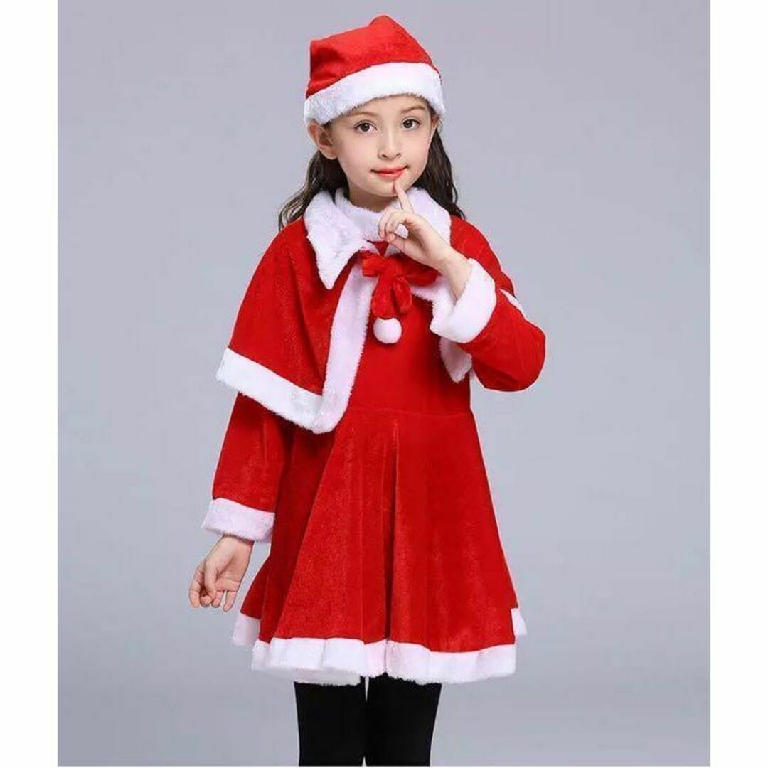 クリスマスワンピース　130cm サンタクロース　コスプレ　コスチューム　子供用 キッズ/ベビー/マタニティのキッズ服女の子用(90cm~)(ワンピース)の商品写真